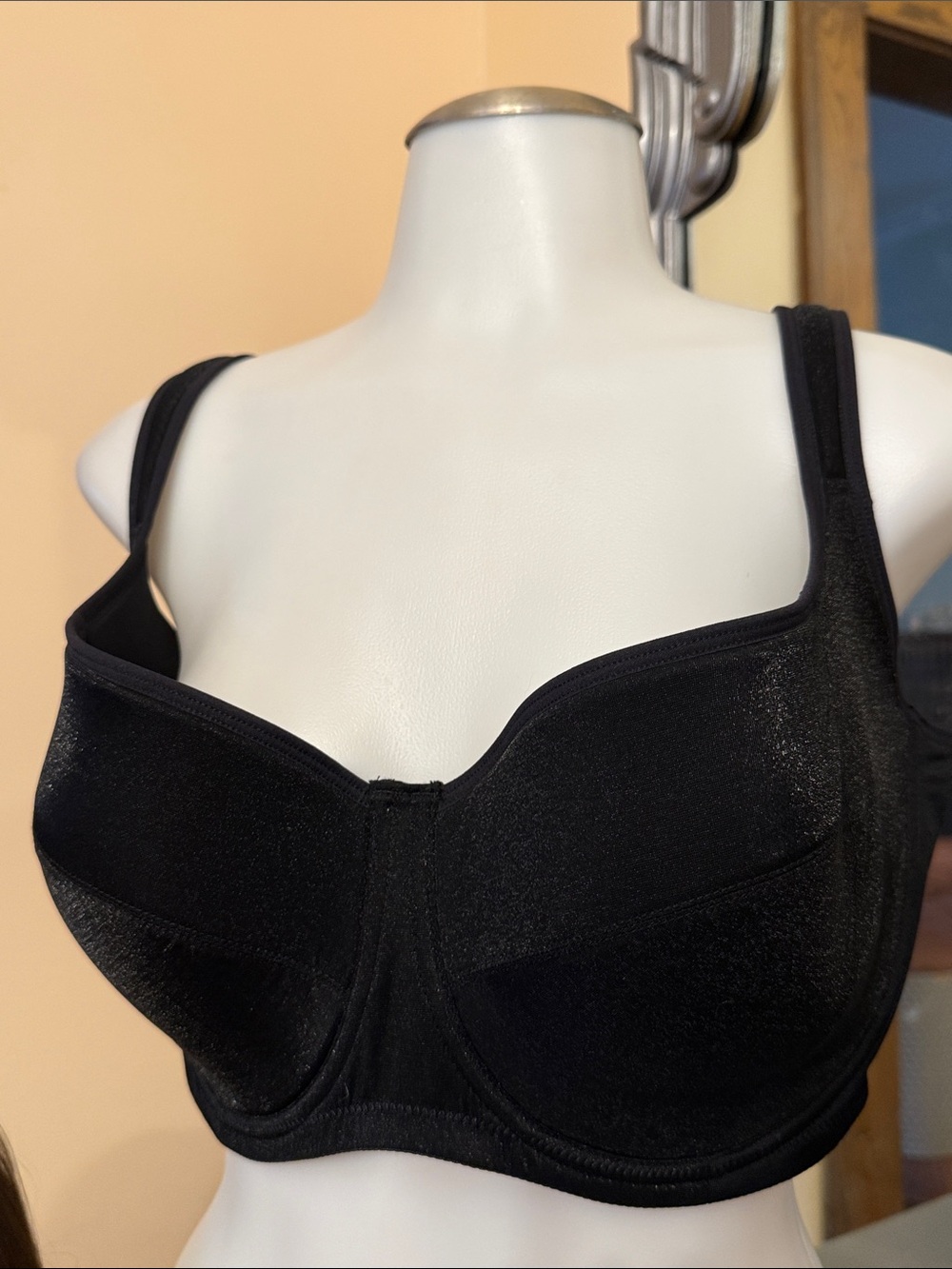 HSIA 38G Supportive Black Underwire Full Coverage Bra Women
